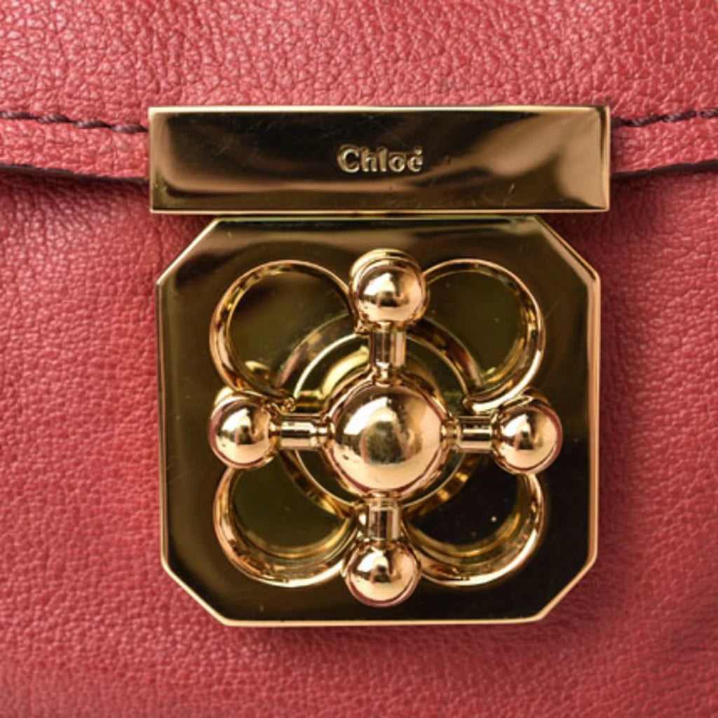 Pre-Owned Chloé Chloe handbag shoulder bag 2way ELISIE Elsie leather Bordeaux (Good)