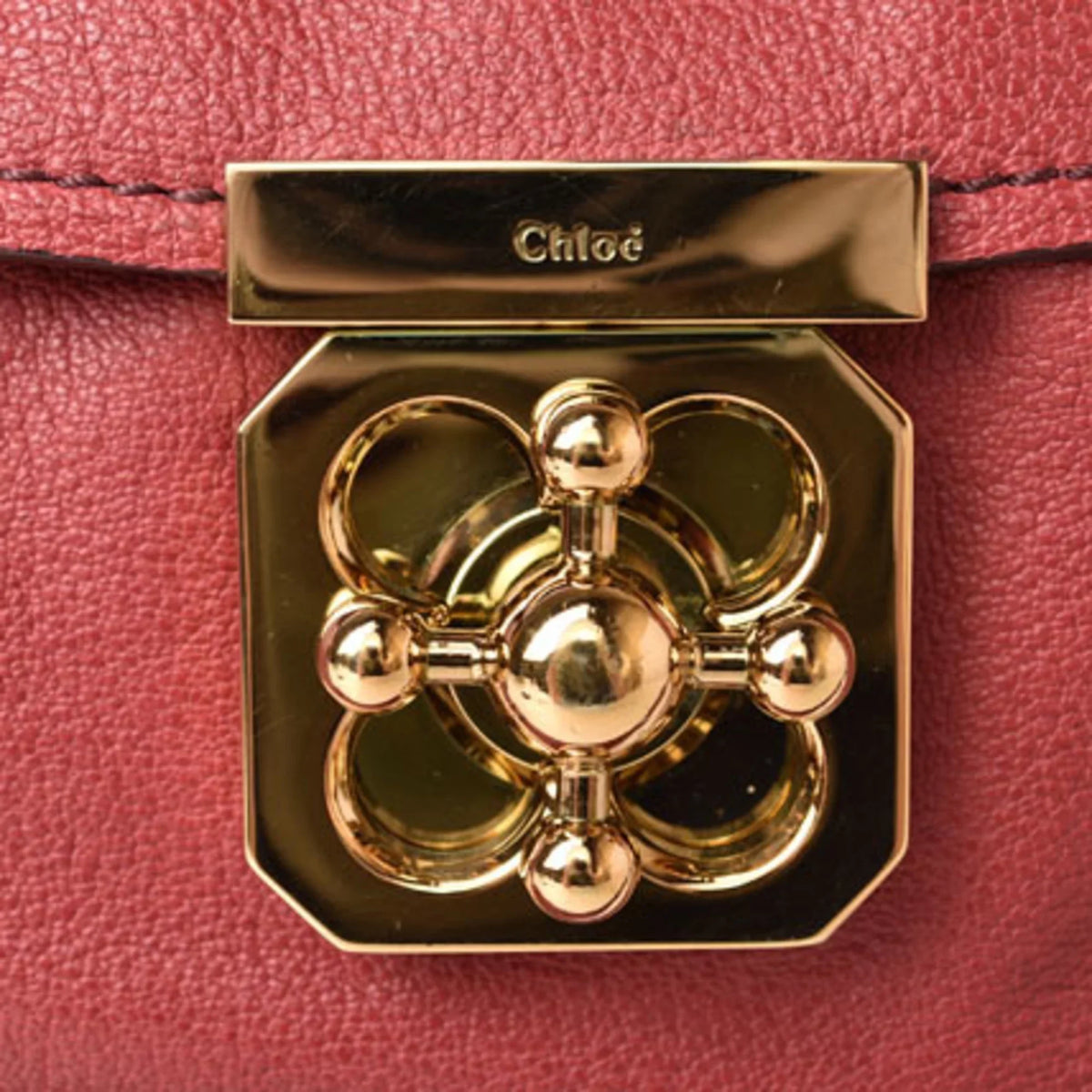 Pre-Owned Chloé Chloe handbag shoulder bag 2way ELISIE Elsie leather Bordeaux (Good)