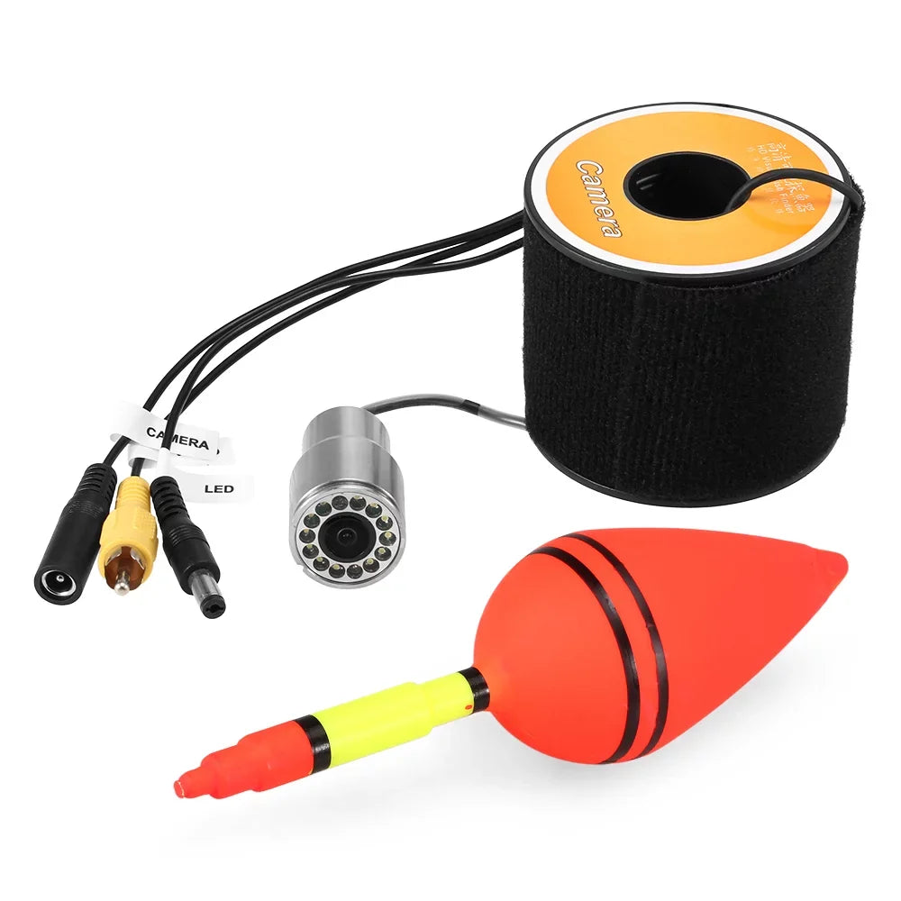 Carevas 1200TVL Underwater Fishing 12 LEDs Night Vision Waterproof Fish Shape Boat Ice Fishing Accessories with 15m30m50m Cable