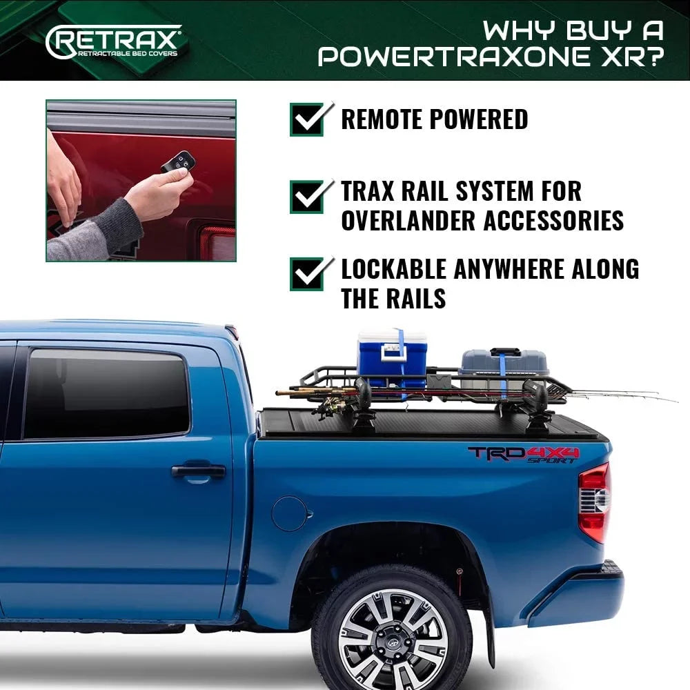 Retrax By Realtruck PowertraxONE XR Retractable Truck Bed Tonneau Shield | T-70862 | Compatible With Select 2022-2023 Toyota Tundra w/o Deck Rail System 6' 7" Bed (78.7")