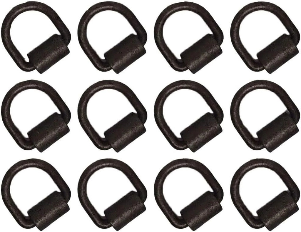 Raparts Twelve (12) 1/2" Weld-On D-Rings Tie Down Lashing Ratchet Flatbed Truck Trailer Cargo Strap