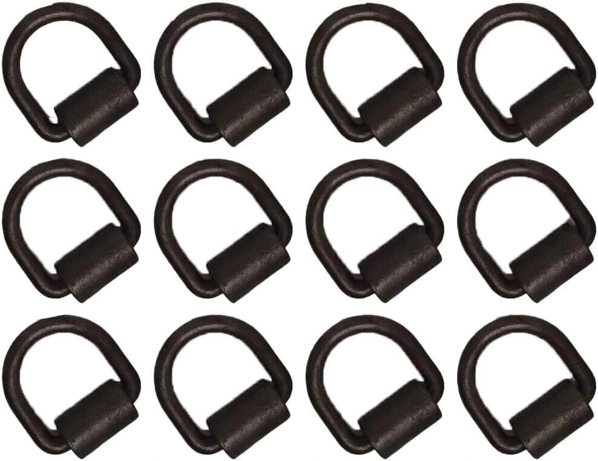 Raparts Twelve (12) 1/2" Weld-On D-Rings Tie Down Lashing Ratchet Flatbed Truck Trailer Cargo Strap