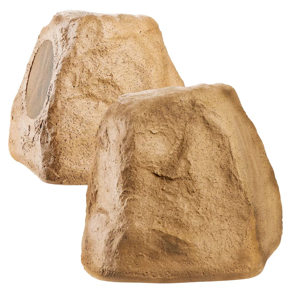 OSD Audio 5.25 inch 120W Bluetooth Outdoor Rock Speaker – Weather Resistant, Sandstone Canyon Brown