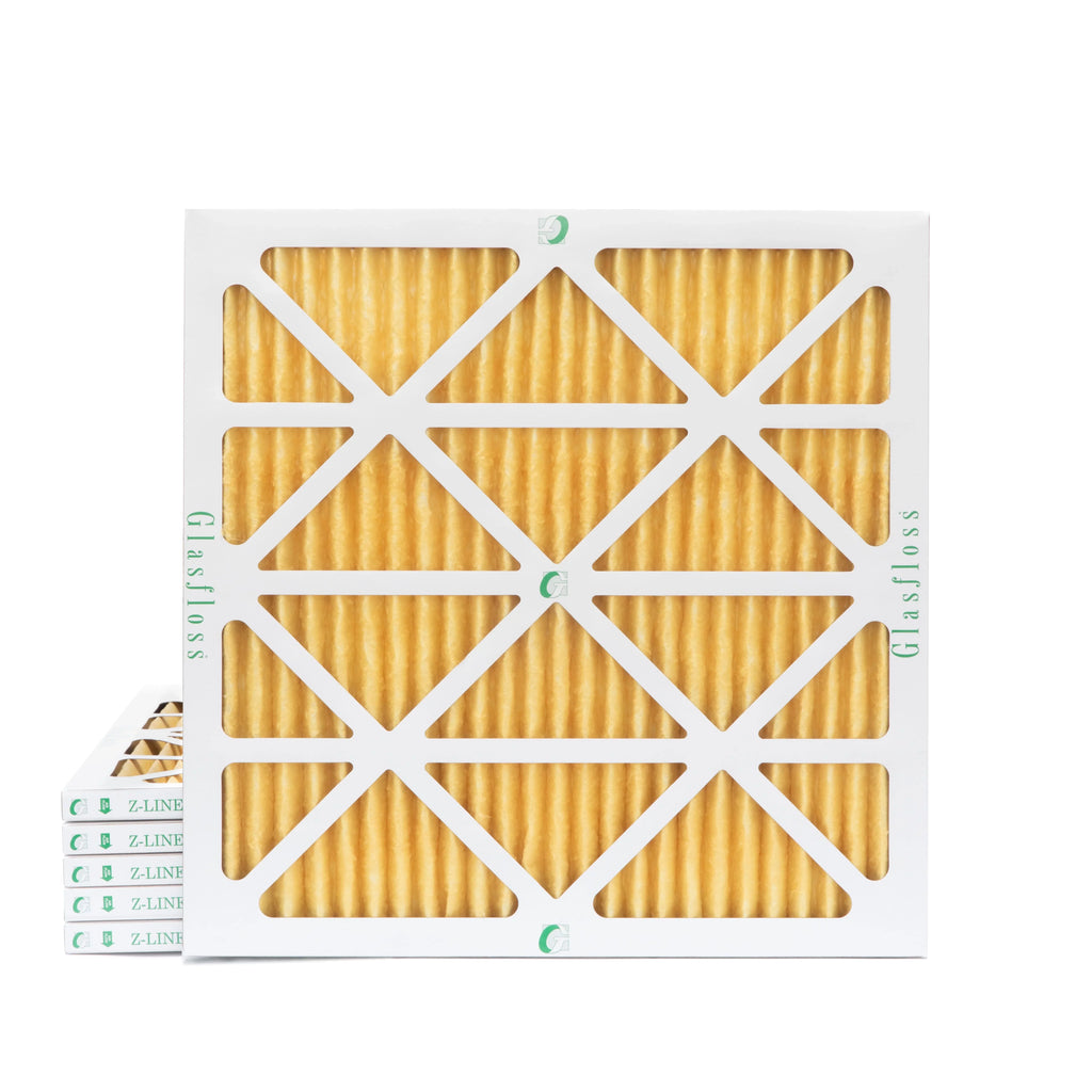 6 Pack of 22x22x1 MERV 11 Pleated Air Filters by Glasfloss. Actual Size: 21-1/2 x 21-1/2 x 7/8