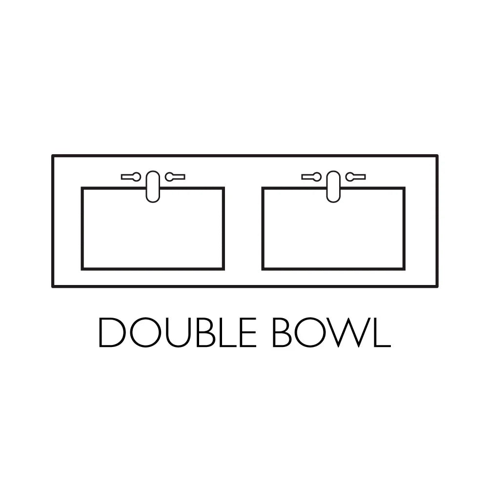 Pattern House 557678-WHT 61-inch Camilla Cultured Marble Centerset Mount Rectangle Double Bowl Vanity Top with Integrated Backsplash, Strong White