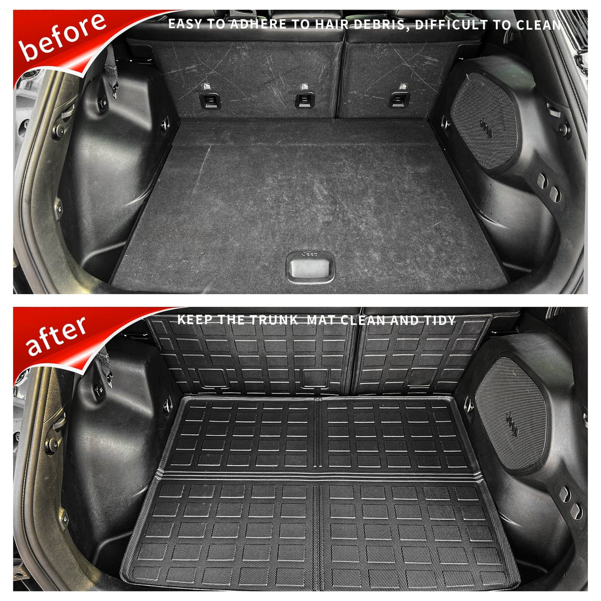 Floor Mats Compatible with 2019-2023 Jeep Cherokee Cargo Liner Trunk Mat TPE All Weather Back Seat Enclosure Protector 2022 Cherokee Accessories (Trunk Mat+Backrest Mats+Floor Mats)