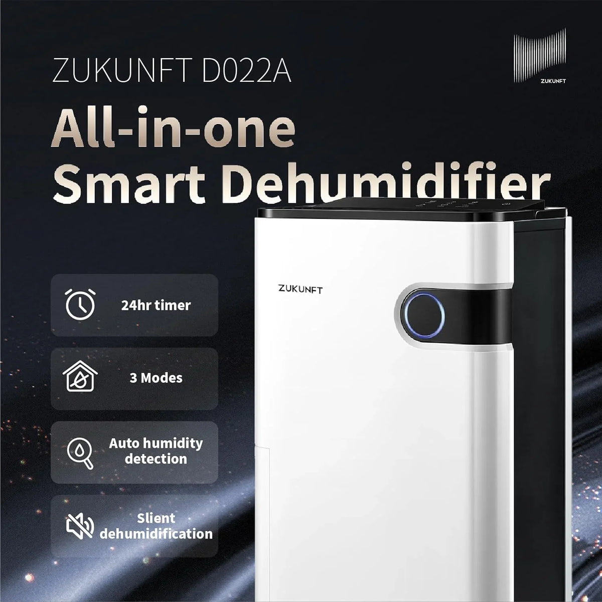 Dehumidifier Home Moisture LED Quiet Humidity Control,4500 SqFt 50 Pint,Large Water Tank,Auto Off,Child Lock,Energy Saving,3 Modes,Household Commercial Dehumidifiers for Basements,Bathroom