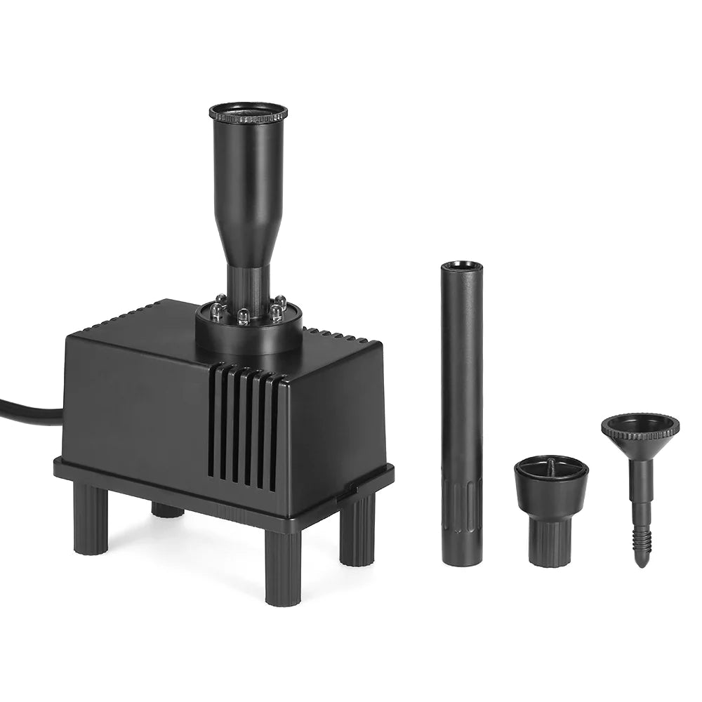 Lixada LED Light Submersible Water Pump 10W for Fish Aquarium Bird Bath Garden Pond Fountain 600L/H AC