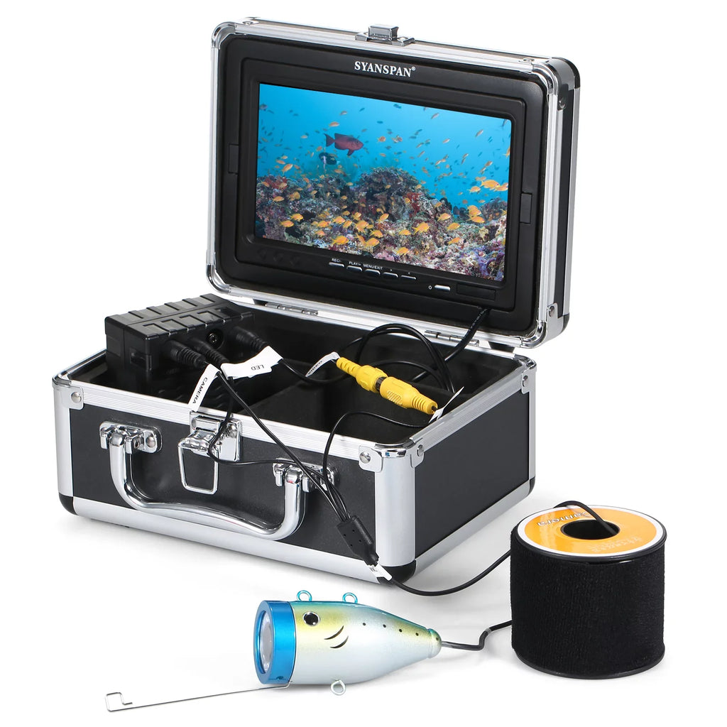 Pristin Underwater camera,15M/30M/50M Cable IP68 Waterproof Sea Lake IP68 Waterproof Sea Fish 12LEDs 7Inch/9Inch Camera Fish Sea Lake Boat 7Inch/9Inch LCD Display LCD Display 15M/30M/50M 7 /9 LCD