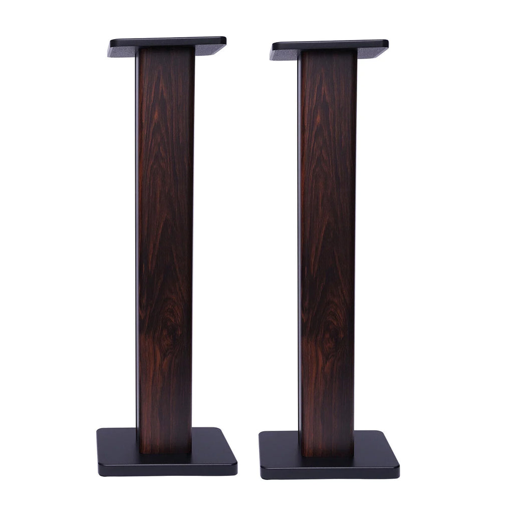 1 Pair Black Walnut Timber Speaker Stands for Surround Sound & Book Shelf Speakers 36"