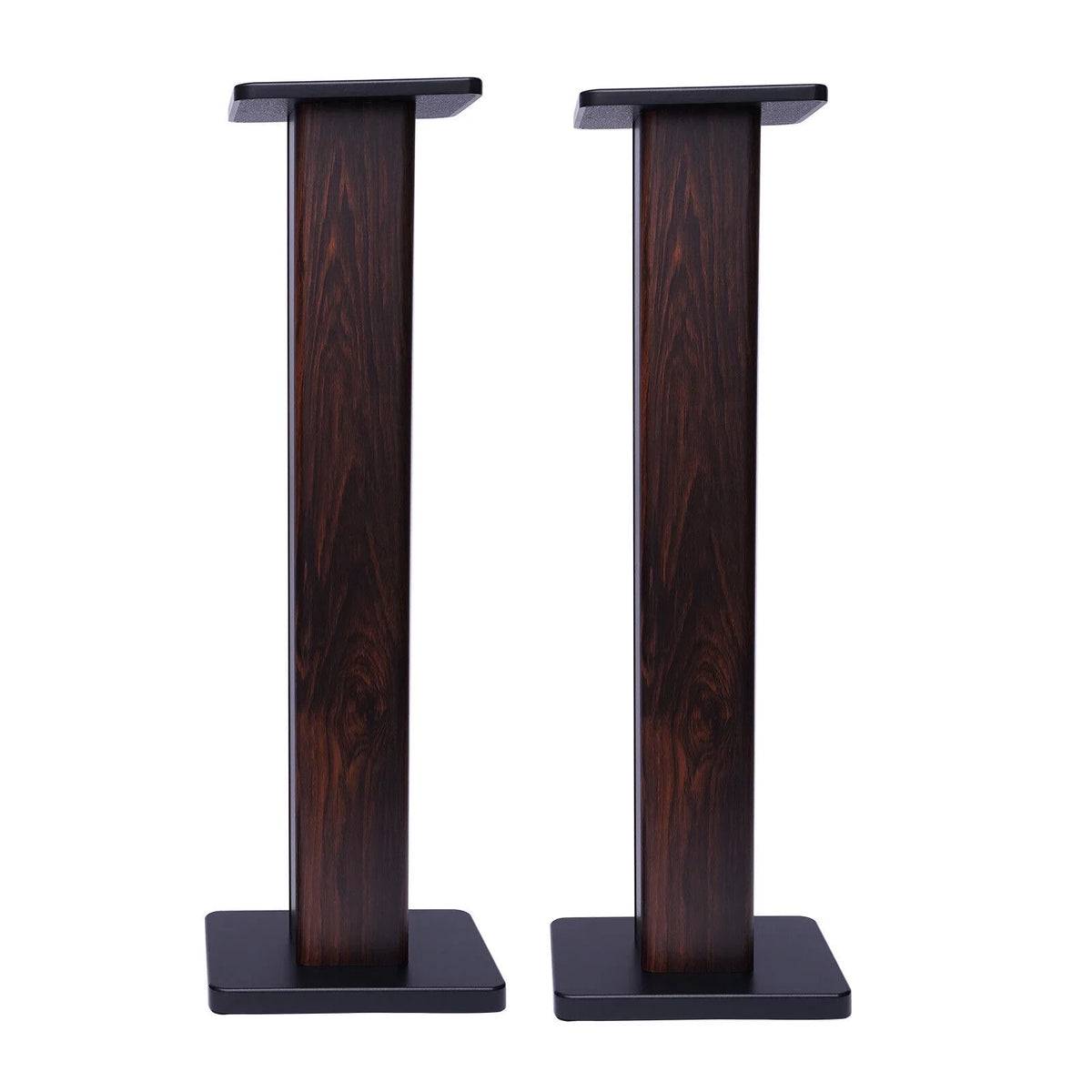 1 Pair Black Walnut Timber Speaker Stands for Surround Sound & Book Shelf Speakers 36"