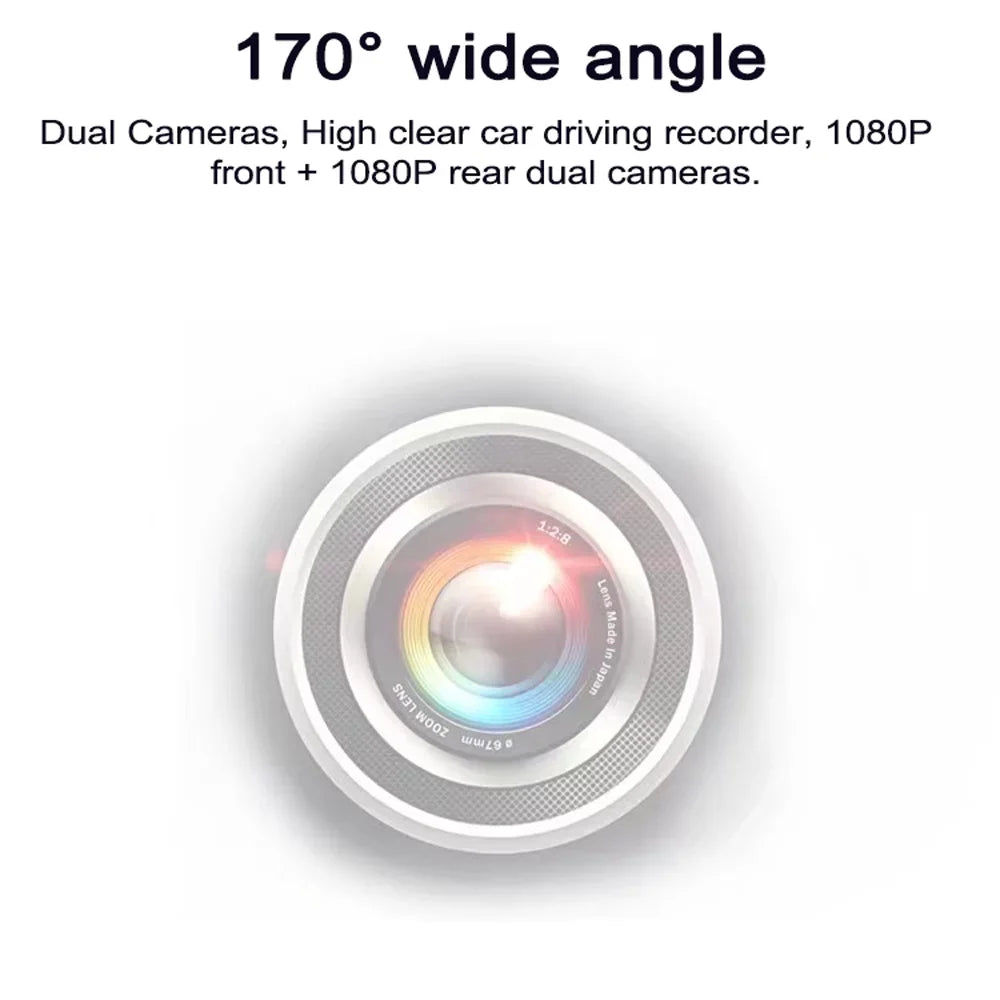 Andoer 1080P DVR Dash Front & Rear Dual Driving Recorder with 9.66 Inch Touchscreen 170° Wide Angle Support Clear Night-Vision Parking Monitor Motion Detection Collision Locking Loop Recording Re