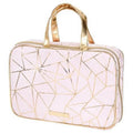Tartan + Twine Gold Foil Pink Geo Zip Beauty Cosmetic Bag 3-Piece Deluxe Weekender Set, 1 CT