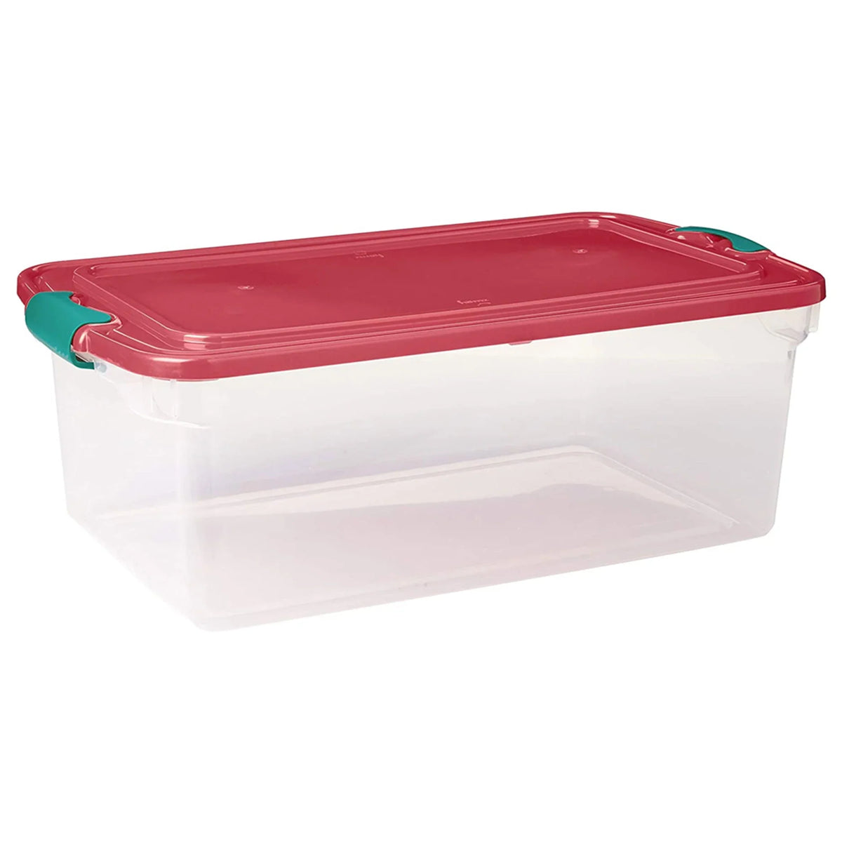 Homz 64 Quart Holiday Decor Plastic Storage Bin with Latching Lid, 6 Pack