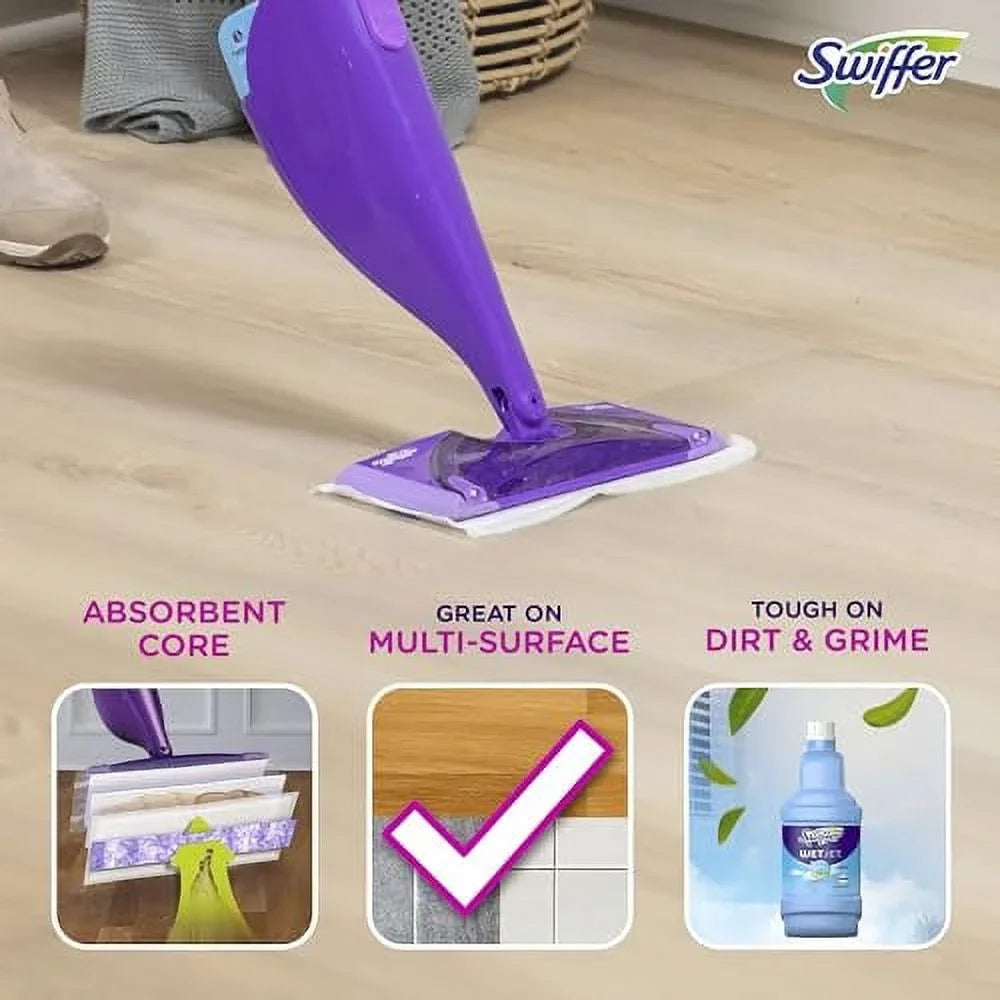 Swiffer WetJet Timber Floor Cleaner Spray Mop Pad Refill, Multi Surface, 24 Count