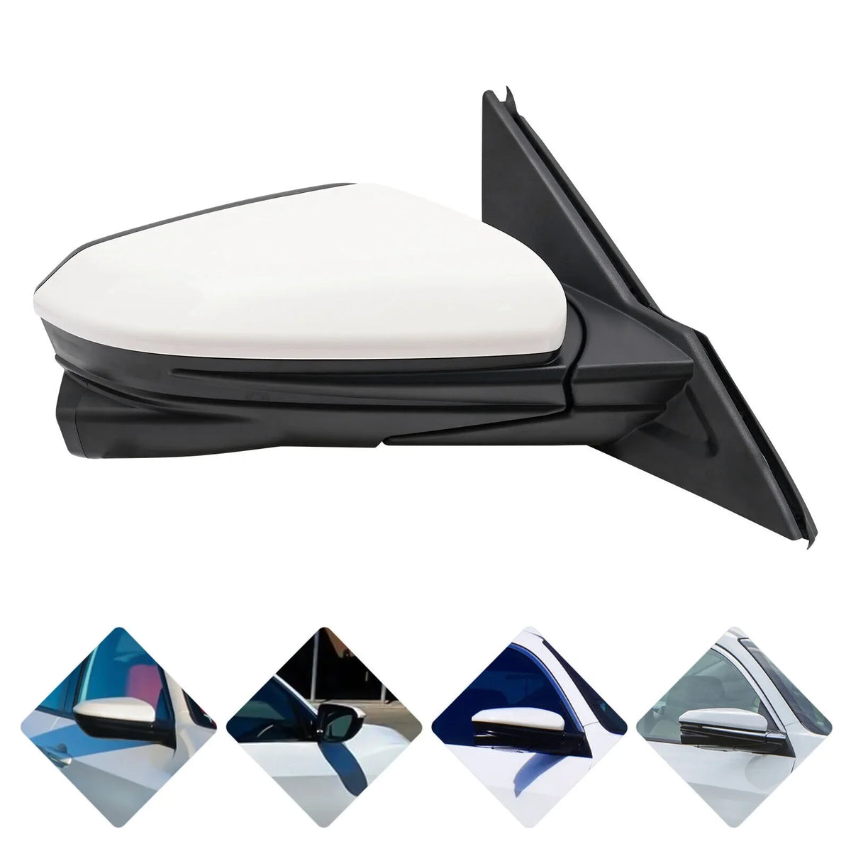 Right Side Mirror Power Heated View Camera Fit 2016-2020 Honda Civic Sedan White