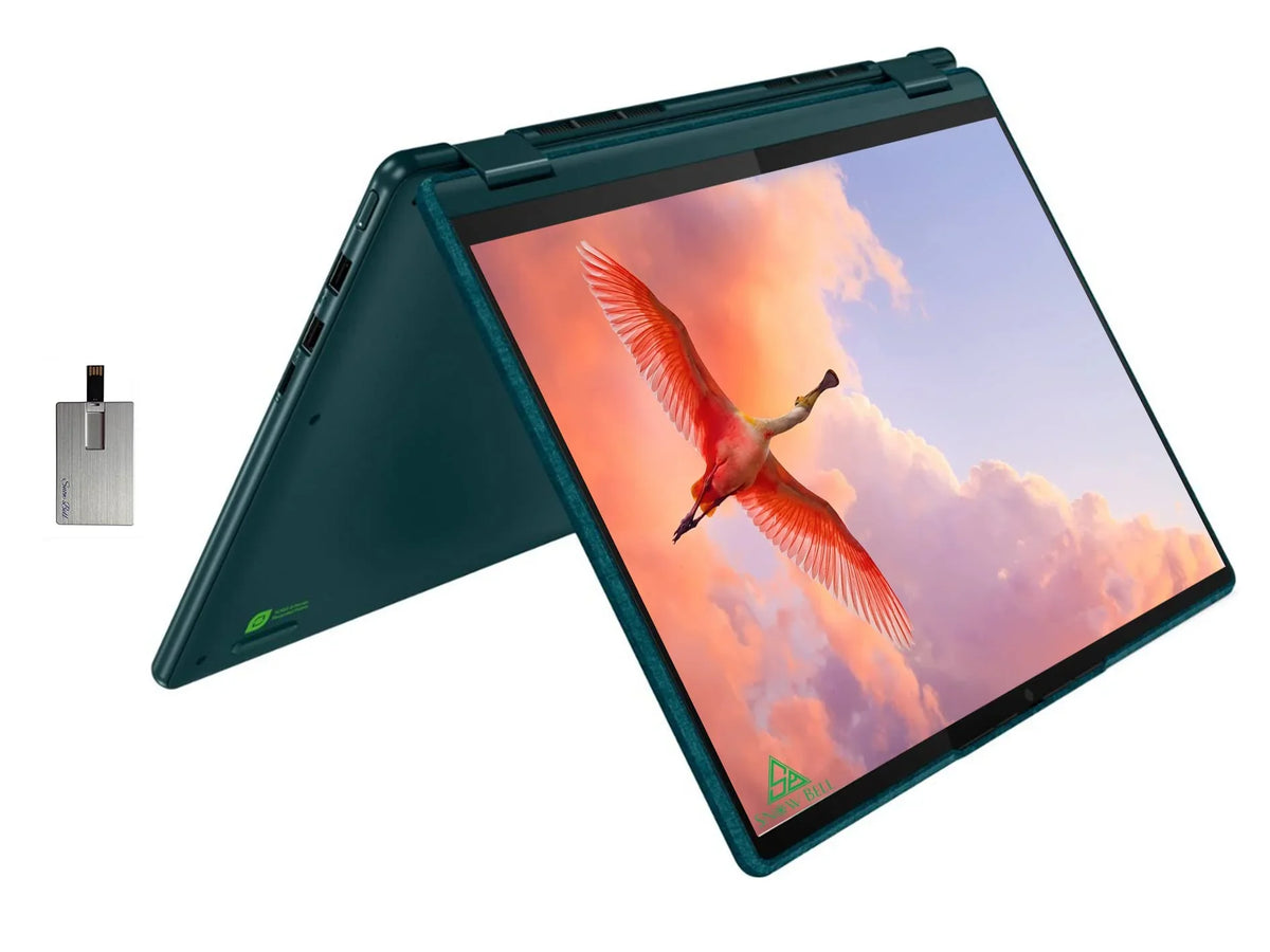 Lenovo 2023 Yoga 6 2-in-1 360° 13.3" WUXGA Touchscreen Laptop, AMD Ryzen 5 5500U, 8GB RAM, 2TB PCIe SSD, Backlit Keyboard, Fingerprint Reader, Win 11, Dark Teal, 32GB SnowBell USB Card