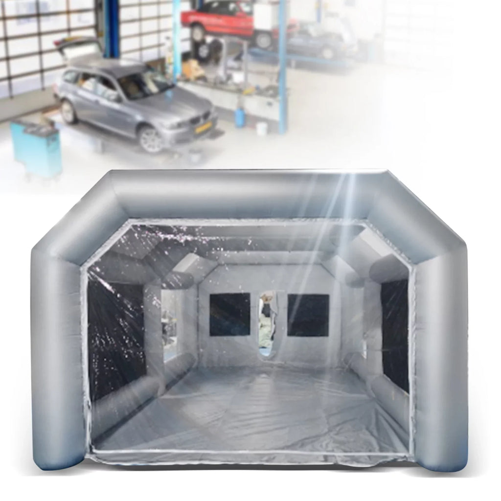 Miumaeov Inflatable Spray Paint Tent Built-in Blower Mobile Portable Giant Paint Spray Booth with Air Filter System and Transparent PVC Windows Inflatable Spray Paint Booth 26x13x10ft