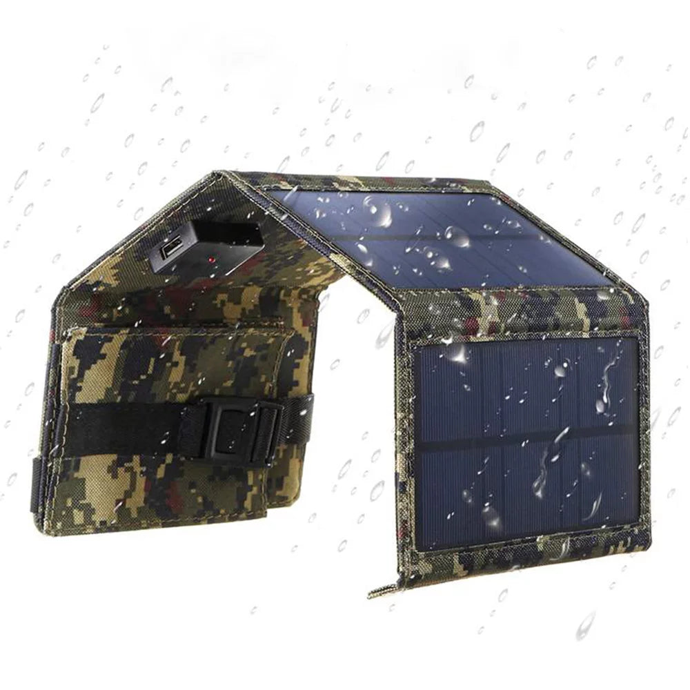 ammoon Portable Solar Panel , 20W Camping Hiking USB Solar Recharger for Mobilephone, Folding Removable Solar Panels