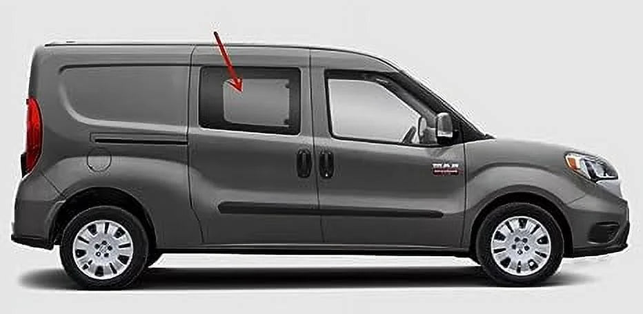 Movable Manual Sytle Passenger Right Side Rear Door Window Door Glass Compatible with Ram Promaster City 2015-2021 Models