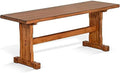 LLBIULife Sedona 18.5" Farmhouse Mindi Lumber Nook Side Bench in Rustic Oak