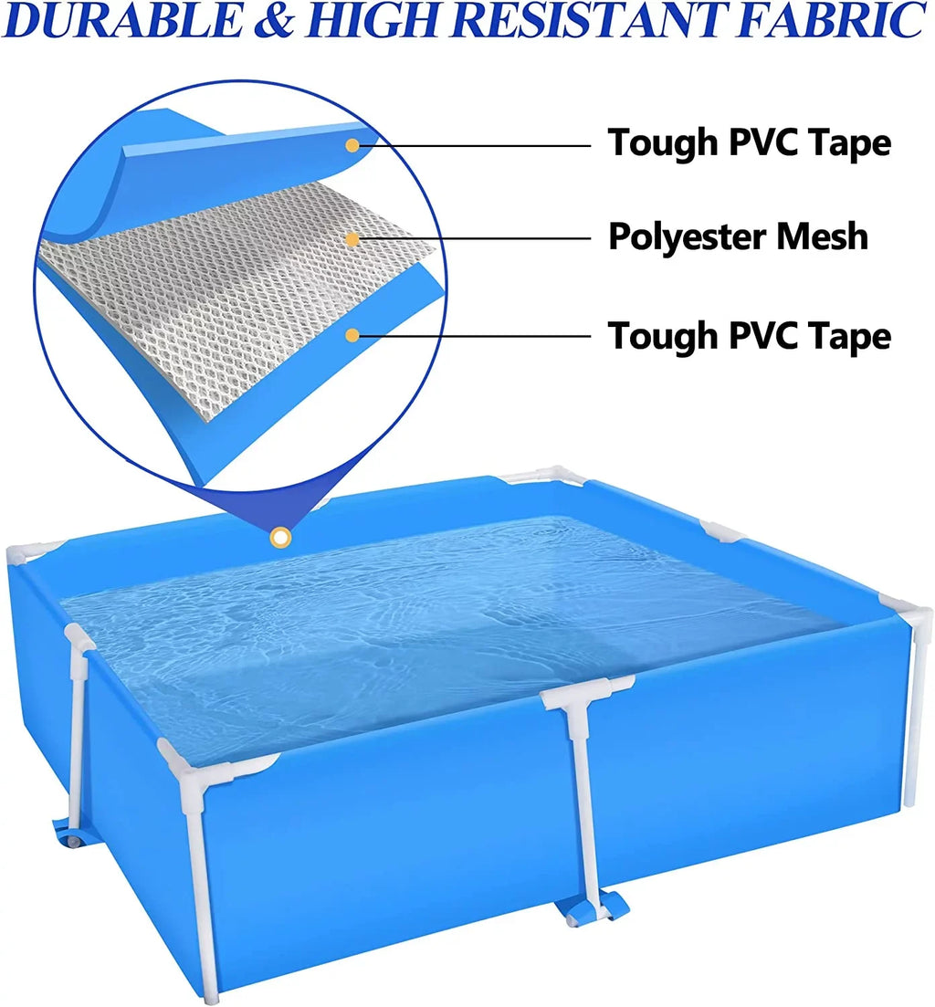 Enclosure 59x59 Metal Frame Pool Summer - Shield Swimming Pool for Summer Water Play, Outdoor Indoor Pool Ball/Sand Pit for Backyard Party