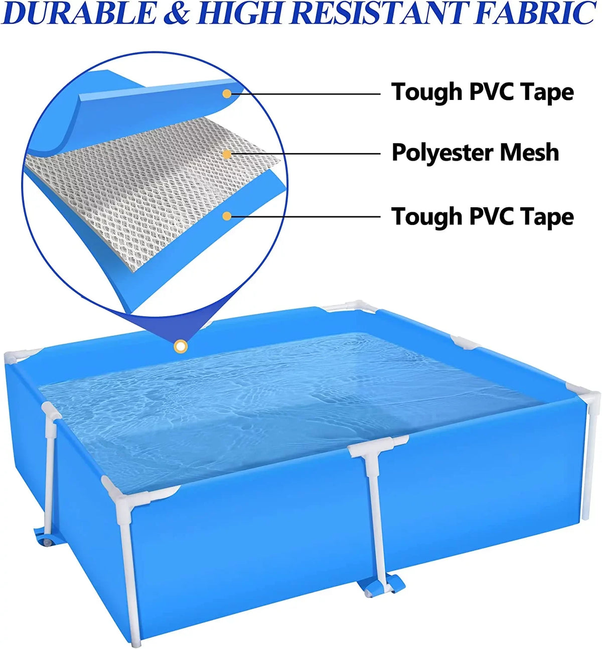 Enclosure 59x59 Metal Frame Pool Summer - Shield Swimming Pool for Summer Water Play, Outdoor Indoor Pool Ball/Sand Pit for Backyard Party