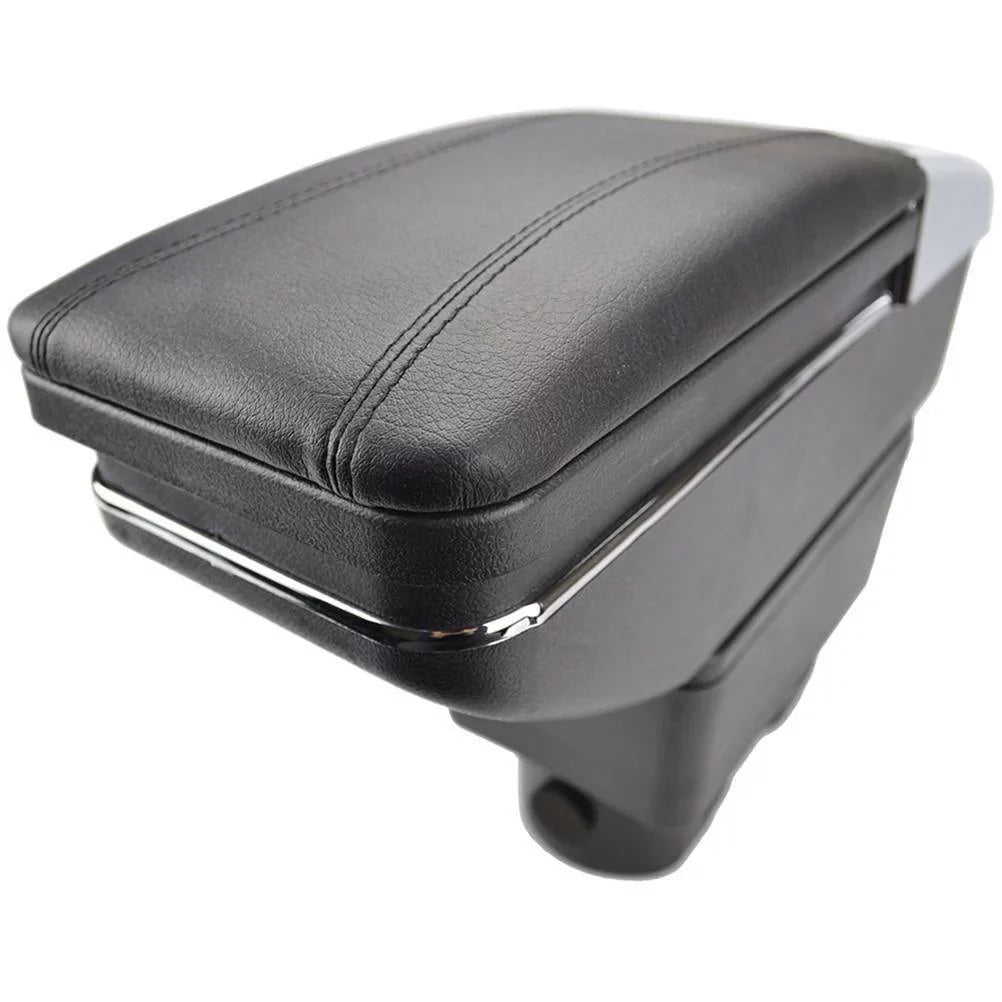 YIYIBYUS Car Central Container Armrest Center Console Storage Box Leather Rotatable Case for 2007-2011 Nissan Versa Tiida Black