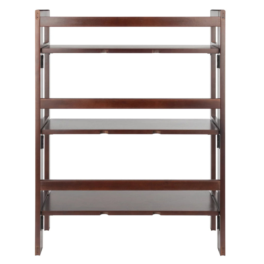 Winsome Timber Terry 3-Tier Foldable Shelf, Stackable, Walnut Finish