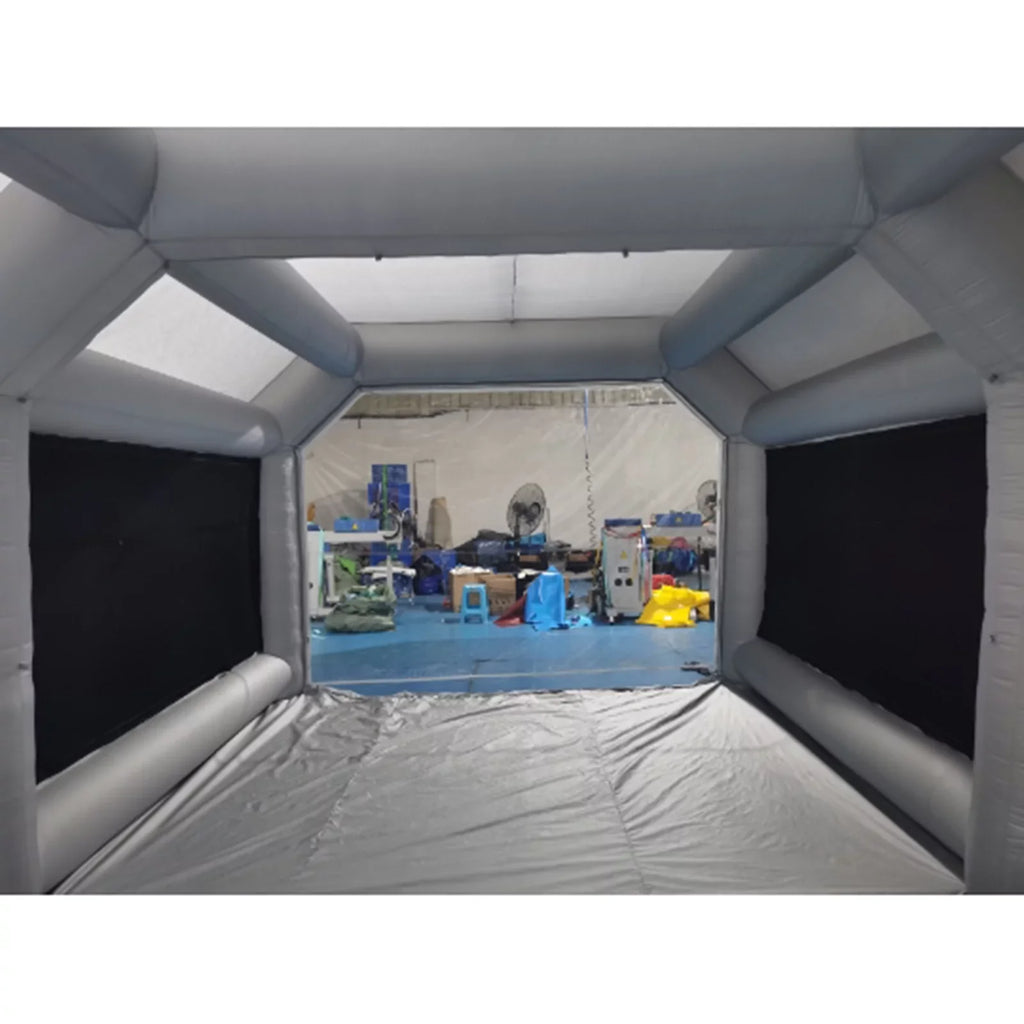 Miumaeov Inflatable Spray Paint Tent Built-in Blower Mobile Portable Giant Paint Spray Booth with Air Filter System and Transparent PVC Windows Inflatable Spray Paint Booth 26x13x10ft
