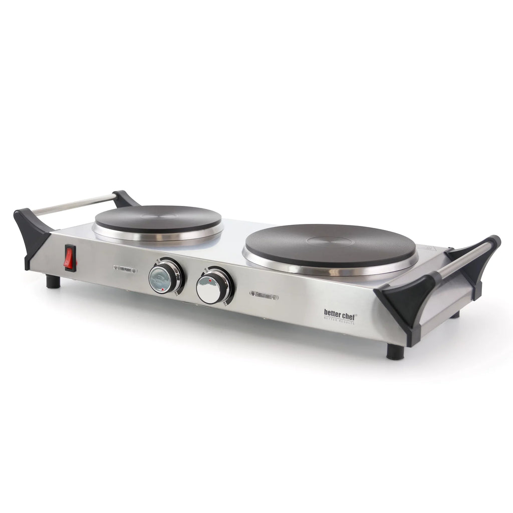 Better Chef Portable Stainless Steel Sturdy Element Double Electric Burner