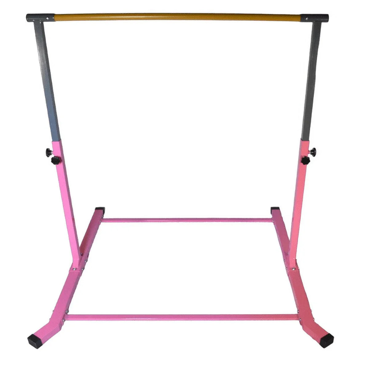 5 Star-TD Pink Gymnastic Kip Bar for Kids, Expandable 3-5 FT, Adjustable Height Horizontal Bar, Heavy Duty Curved Legs, Junior Training Equipment, Home Gymnastics, Strong and Sturdy