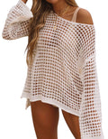 Swimsuit Enclosure Up for Women 2023 Summer Long Sleeve Mesh Crochet Beach Swimwear Bathing Suit Shield Up Shermie