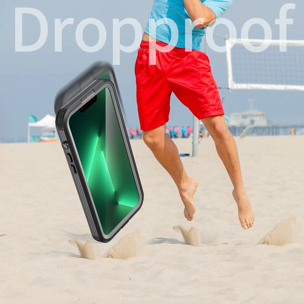 for iPhone 14 Pro 6.1" Case Waterproof, Built-in 6H Screen Protector [Real 360][IP68 Underwater][14FT Military Dropproof][Dustproof][Compatible with MagSafe] for iPhone 14 Pro - Black