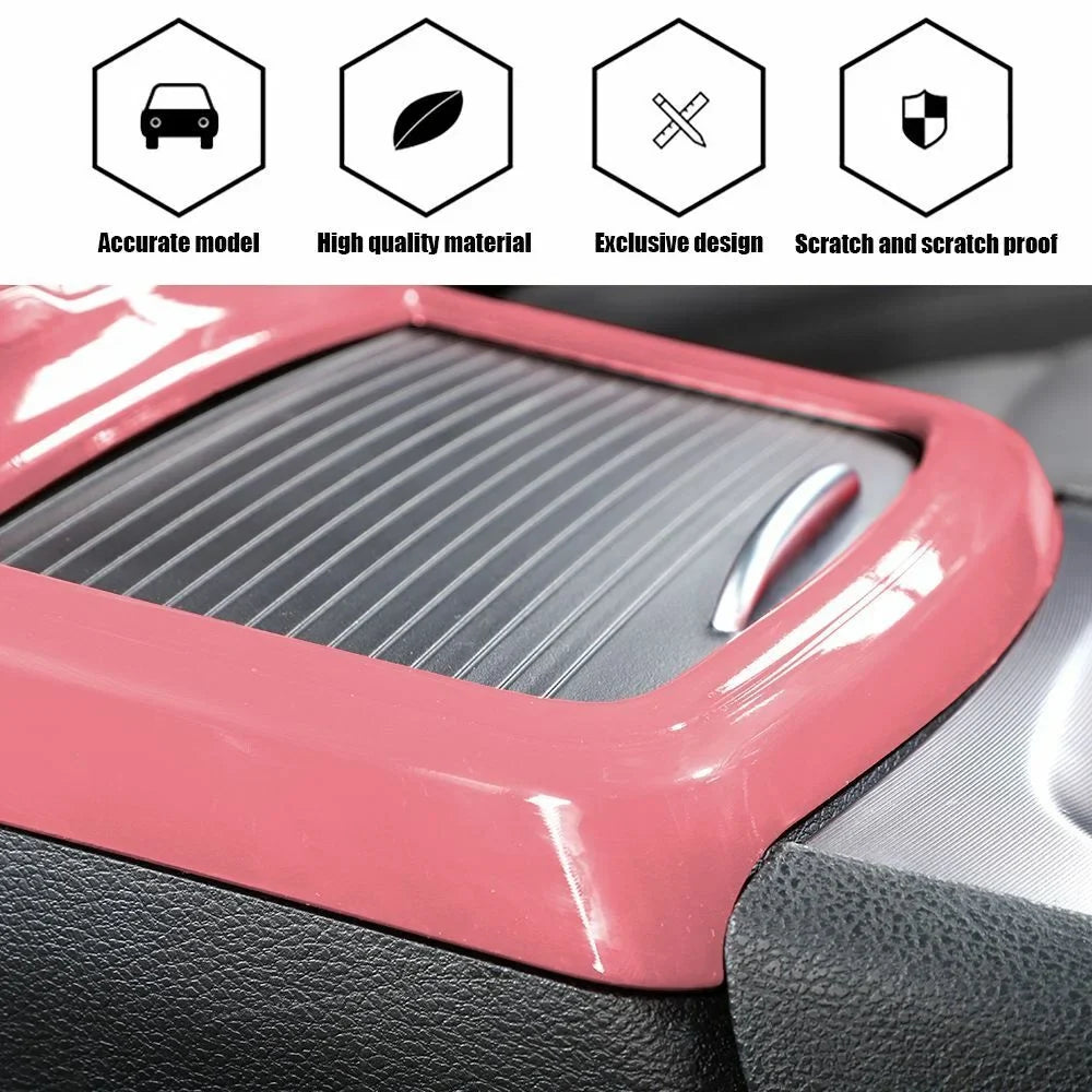 Teledu Inner Central Console Cup Holder Panel Trim Protection + Pink