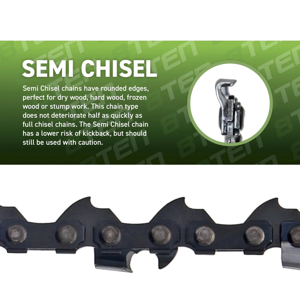 8TEN Chainsaw Guide Bar and 2 Chains for Stihl 09 010 017 MS 170 180 250 251 160SDEA074 91VXL055G 16 inch .050 .375 MK1002915