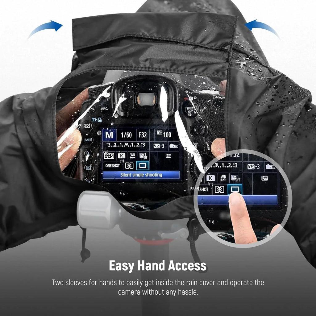 NEEWER Camera Rain Shield Mini Size Long-lasting Nylon Raincoat Compatible with Canon Sony Nikon DSLR Mirrorless Vlog Camera