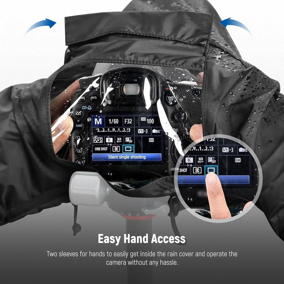 NEEWER Camera Rain Shield Mini Size Long-lasting Nylon Raincoat Compatible with Canon Sony Nikon DSLR Mirrorless Vlog Camera