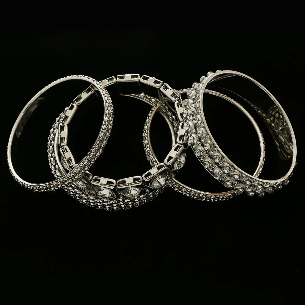 Erica Lyons Pattern Bracelet Set Silver-Tone