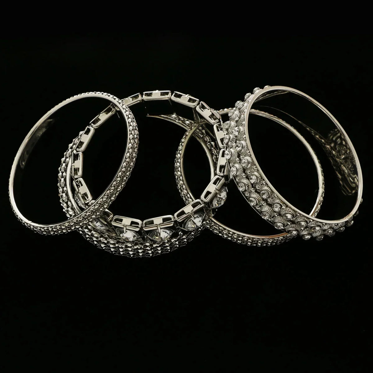 Erica Lyons Pattern Bracelet Set Silver-Tone