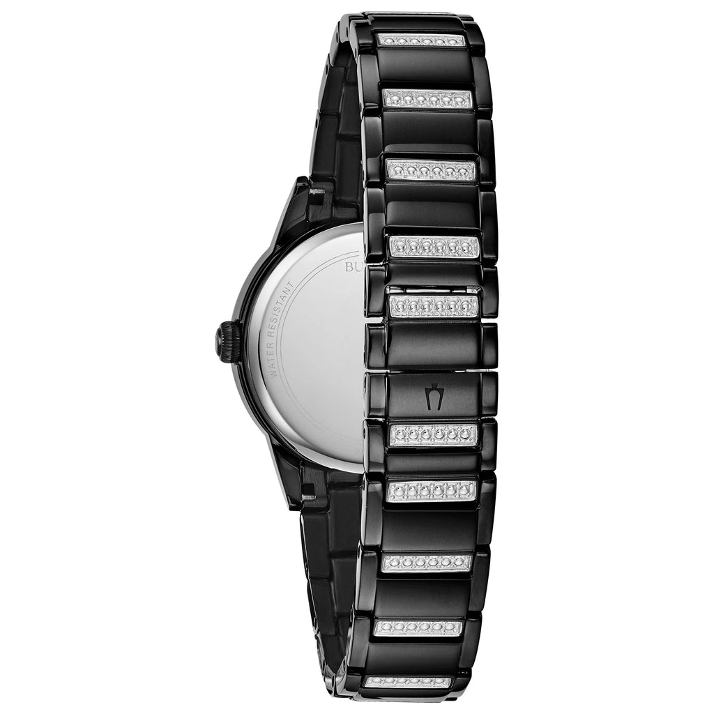 Bulova Women's Classic Crystal Black Stainless Steel Watch 98L252