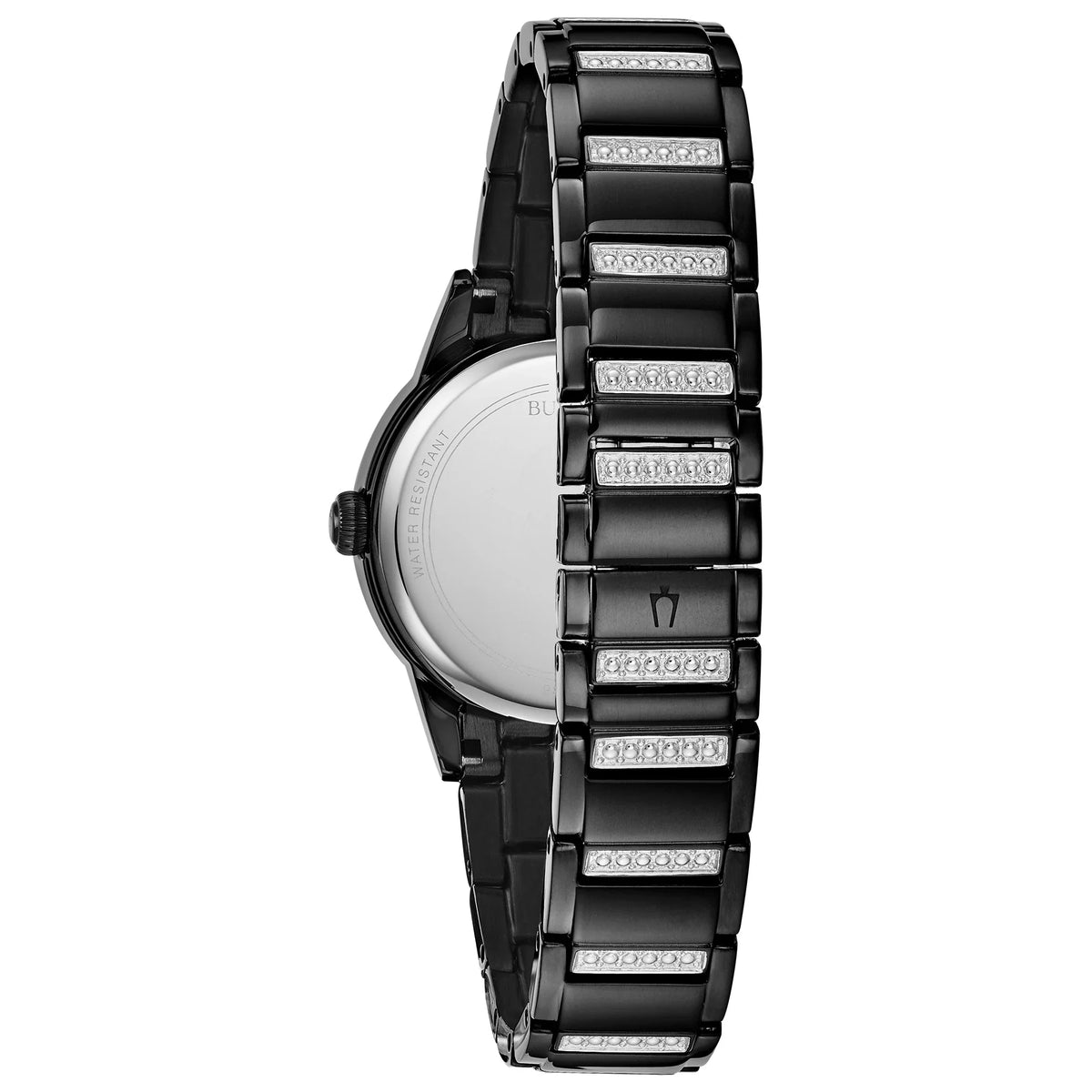Bulova Women's Classic Crystal Black Stainless Steel Watch 98L252
