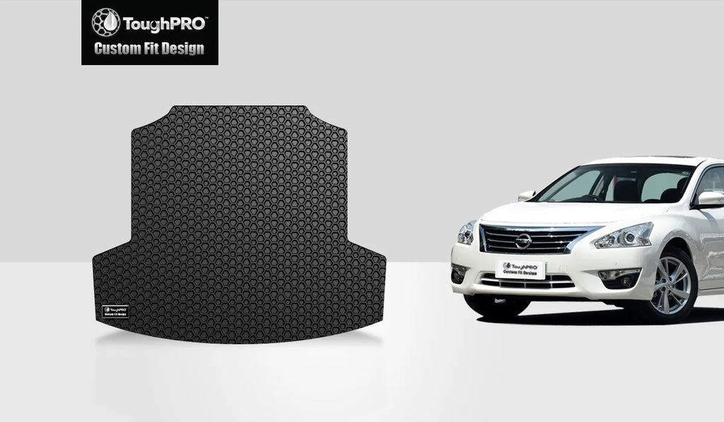 ToughPRO - Trunk Mat Compatible with NISSAN Altima - All Weather Heavy Duty (Made in USA) - Black Rubber - 2016
