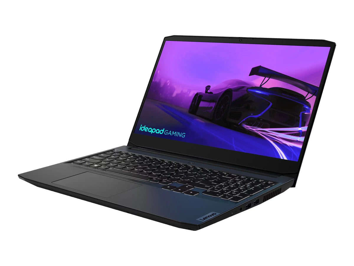 Lenovo IdeaPad Gaming 3 15ACH6 82K2 - 180-degree hinge Arrangement - AMD Ryzen 5 - 5600H / up to 4.2 GHz - Win 11 Home - GF GTX 1650 - 8 GB RAM - 512 GB SSD NVMe - 15.6" IPS 1920 x 1080 (Full HD) @ 120 Hz - 802.11a/b/g/n/ac/ax - shadow black - kbd: US