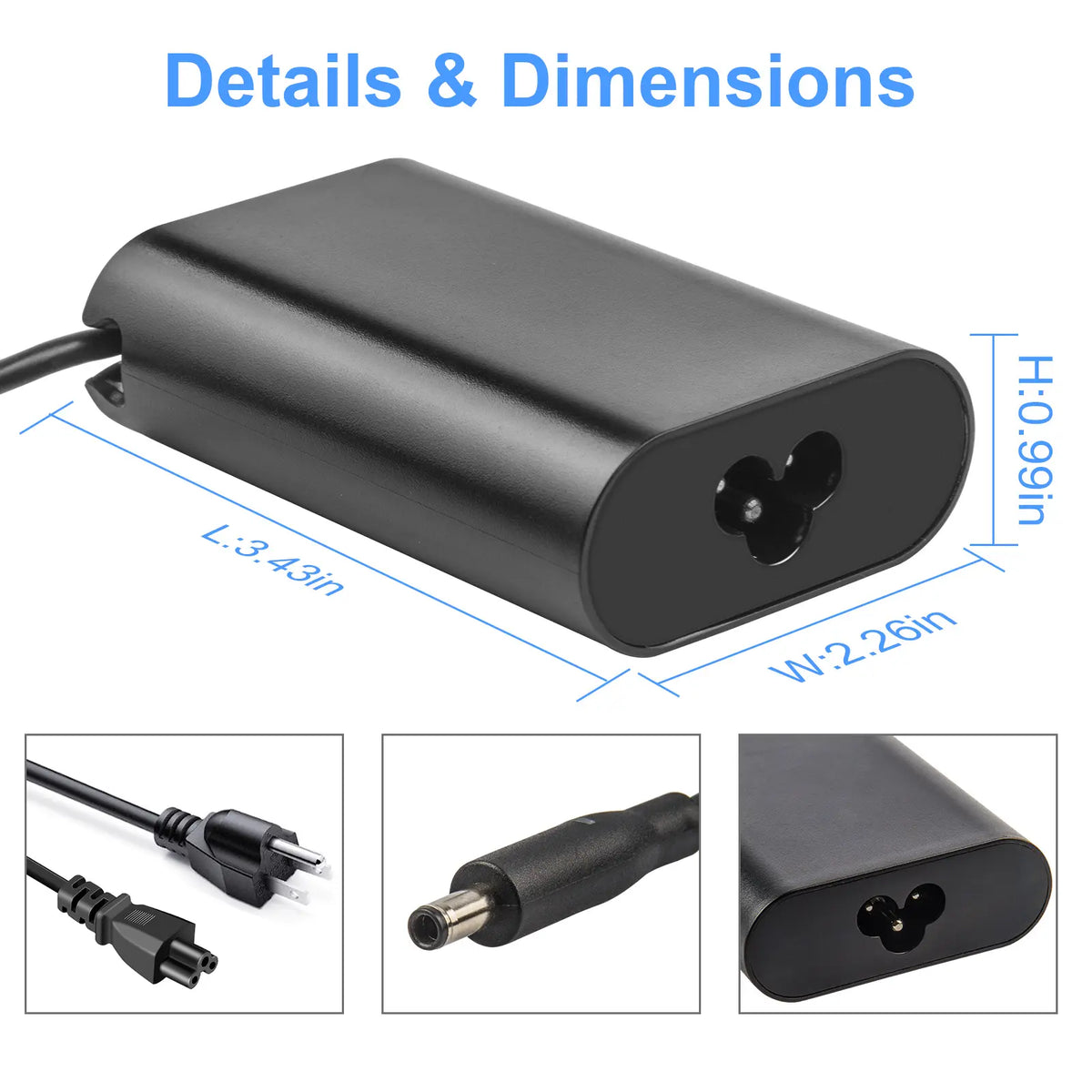 65W AC Adapter Laptop Charger for Dell Inspiron 15-5565 5567 5568 7558 7568 7569