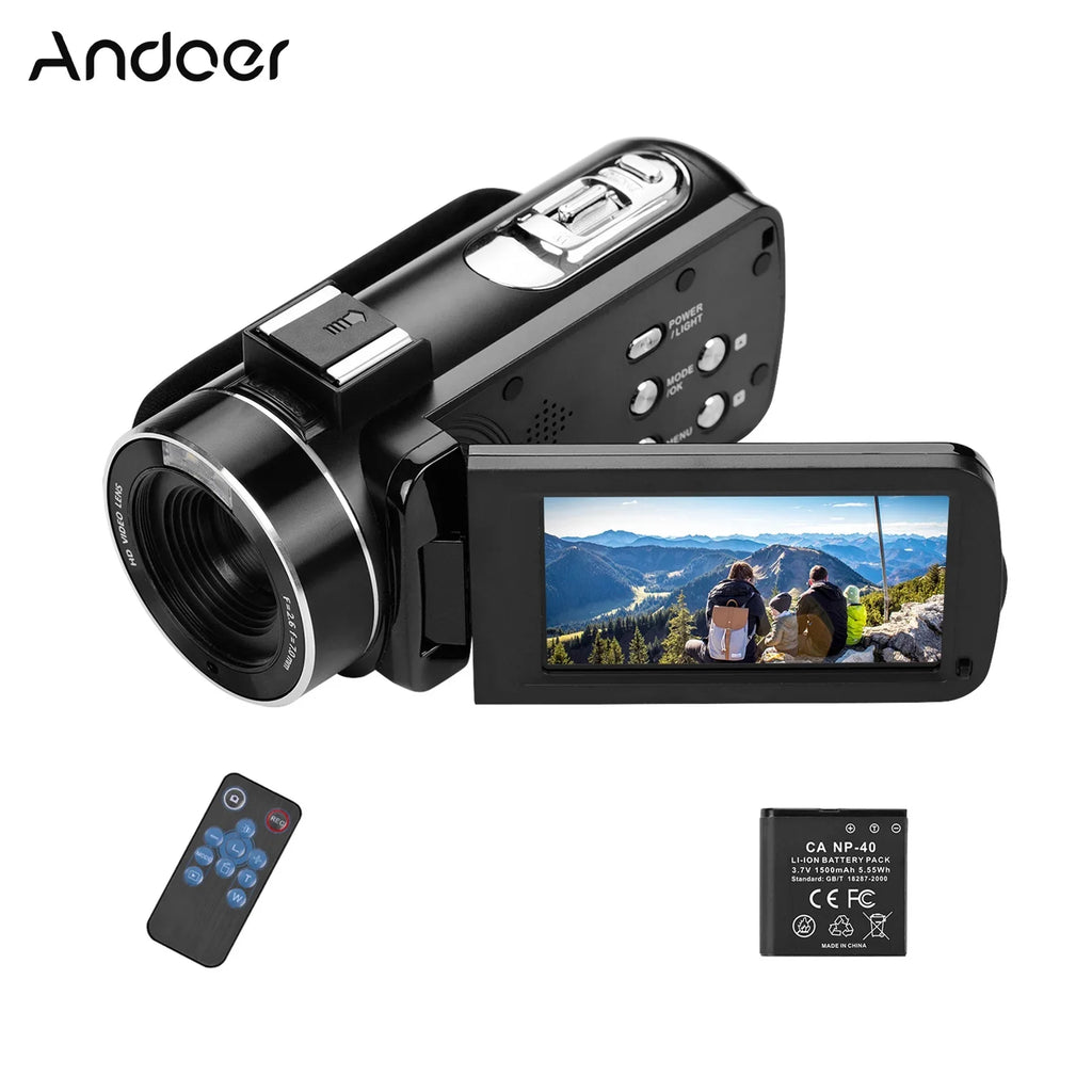 Andoer-2 Video Camera,Video Camera Inch IPS Monitor DV Professional Video Camera 3.0 Inch Function 4K Handheld DV 3.0 Inch IPS QISUO ERYUE