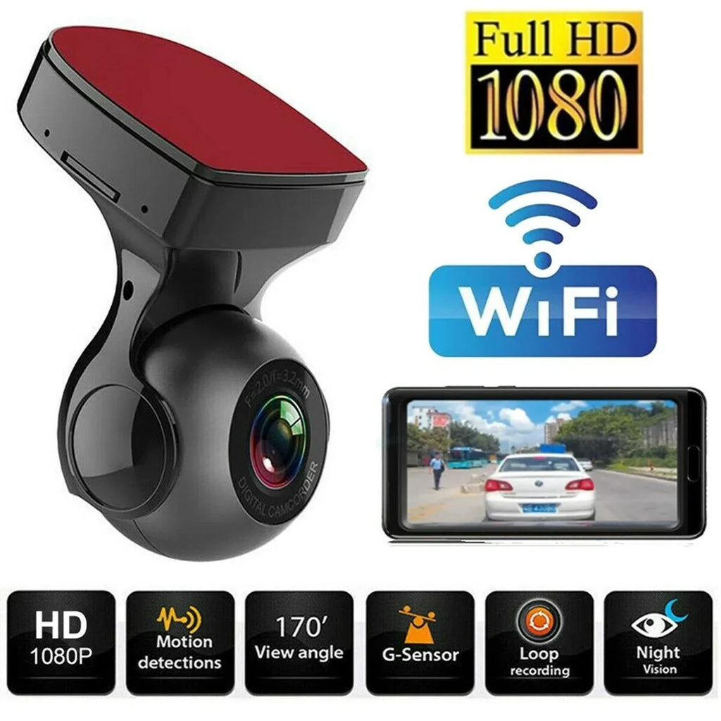 Dash Cam 170&deg; WiFi Cam Recorder - 1080P HD Car Camera