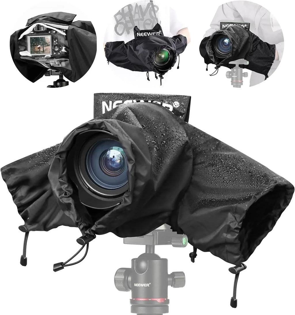 NEEWER Camera Rain Shield Mini Size Long-lasting Nylon Raincoat Compatible with Canon Sony Nikon DSLR Mirrorless Vlog Camera