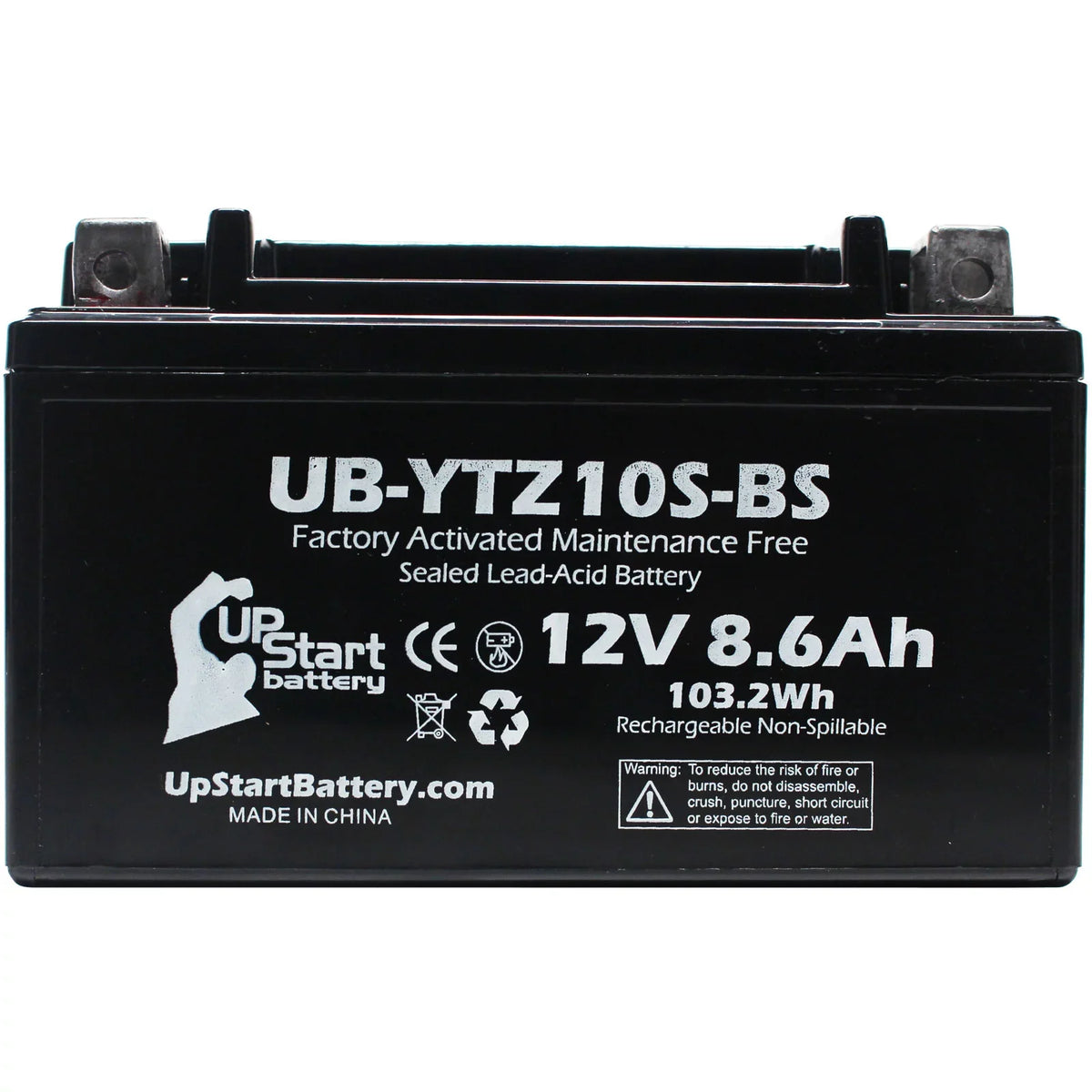 4-Pack UpStart Battery Replacement for 2010 Yamaha YFM35R Raptor 350CC Factory Activated, Maintenance Free, ATV Battery - 12V, 8.6Ah, UB-YTZ10S-BS