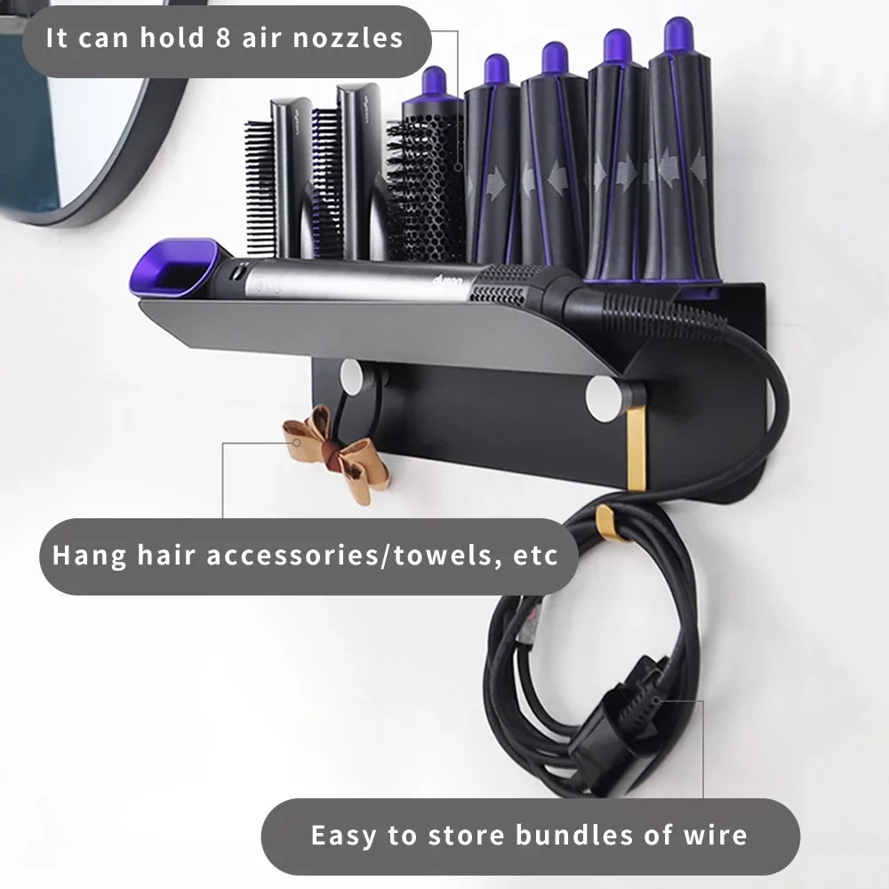 Floatant Wall-mounted Hair Dryer Holder For Dyson Airwrap Styler Hair Curling Iron & Accessory